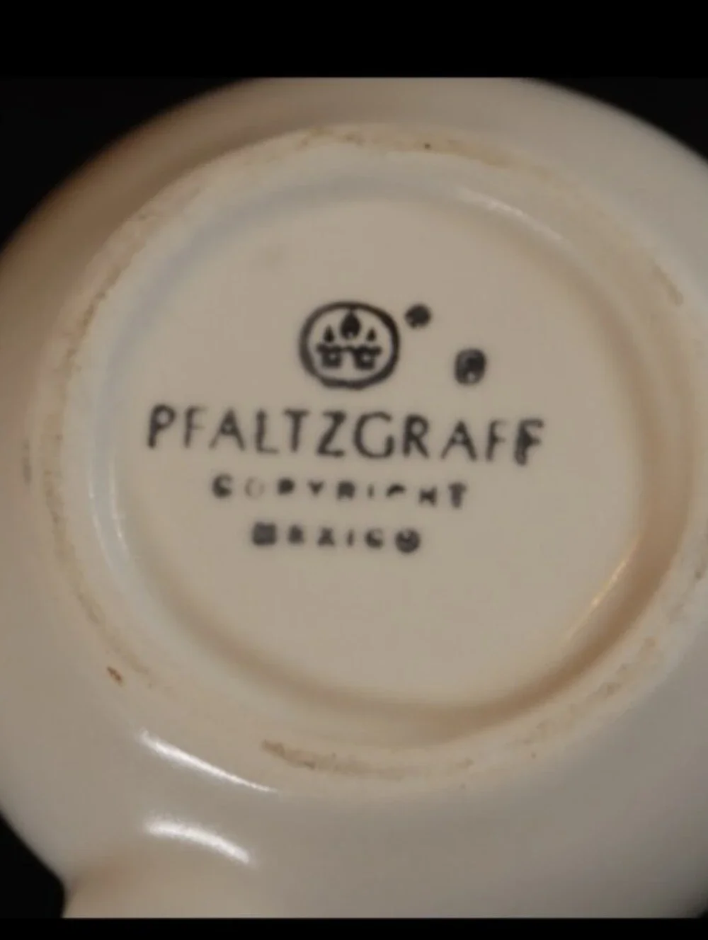 Pfalzgraff Rio Cream & Blue Striped Bands Stoneware Coffee/Tea Mug